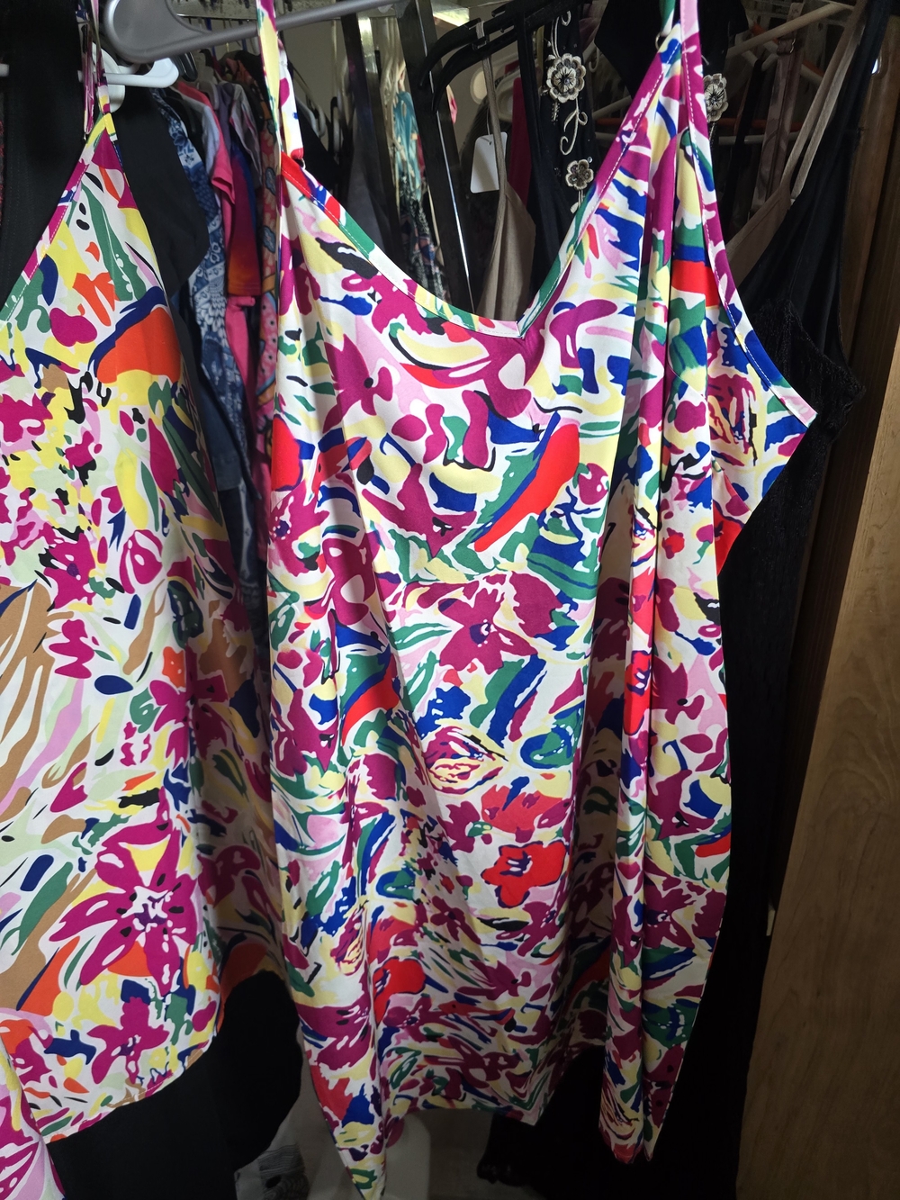 Vibrant Multicolor Floral Cami Slip Dress